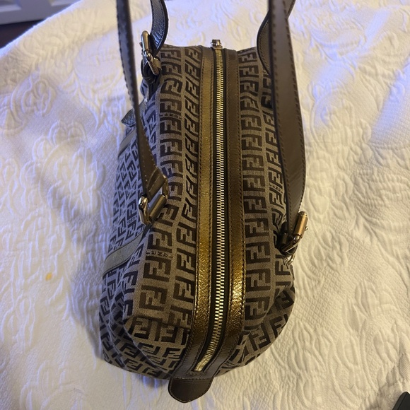 Fendi Tan and Brown Monogram Shoulder Bag - Picture 14 of 15